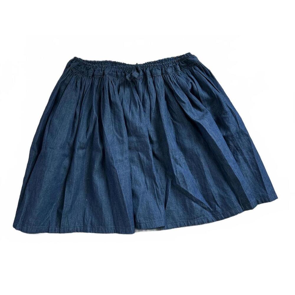 Lands' End Denim Skirt - Dark Blue, 100% Cotton